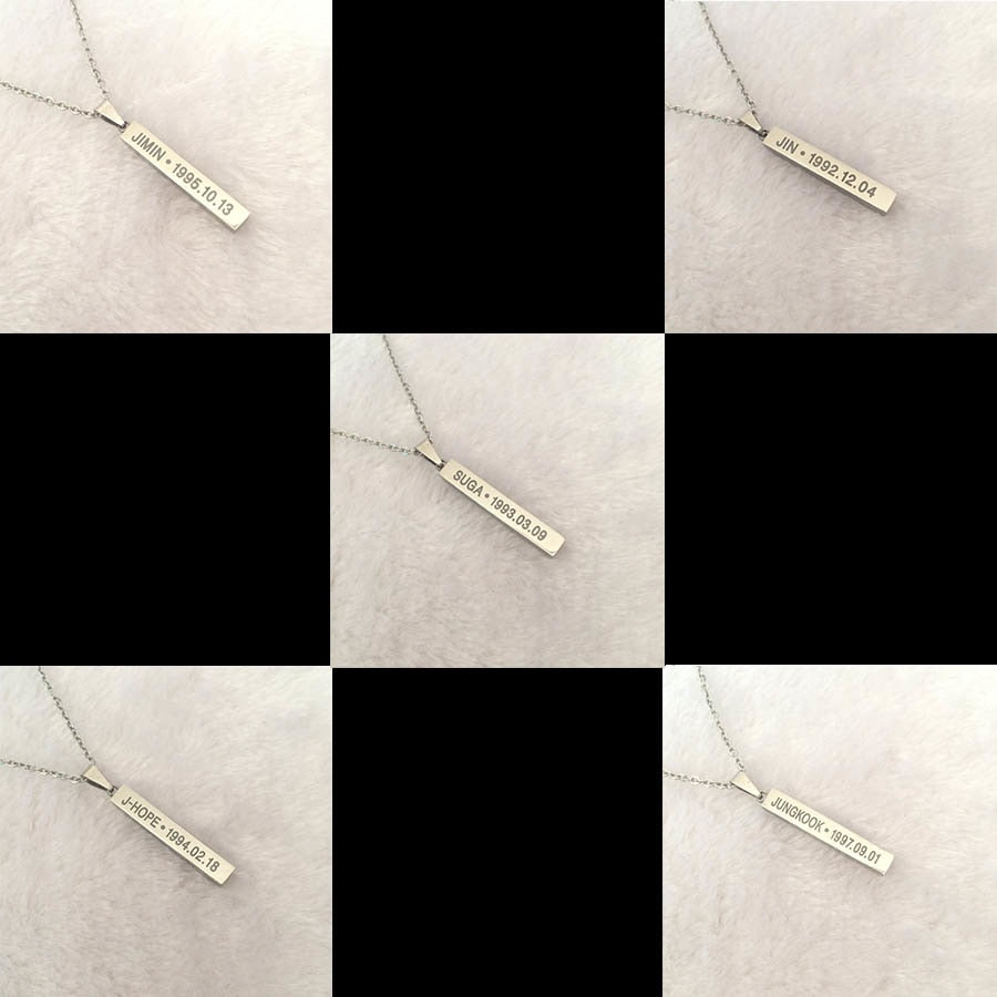 Youpop KPOP BTS Bangtan Boys Album Necklace JUNGKOOK K-POP Jewelry Pendant Chain Accessories For Men Women Female Male Boy Girl