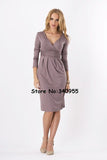 AAMIKAST Bodycon V-neck Long Sleeve Knee-length New Fashion Women Dresses Spring Autumn Winter Party Cocktail Casual Dresses