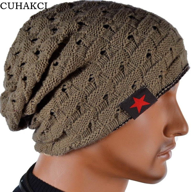 Winter Warm New Fashion For Men Skull Chunky Women Knit Beanie Reversible Baggy Snow Cap Warm Unisex Hat 8 Colors M003