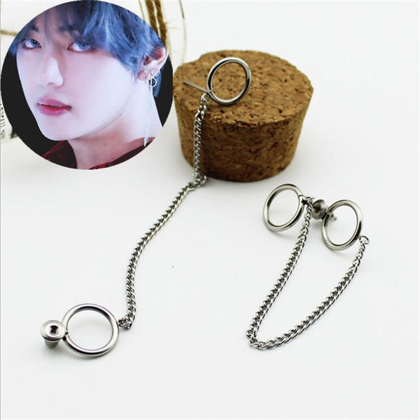 Youpop KPOP BTS Bangtan Boys Album V DNA Stud Earrings Korean Fashion Jewelry Accessories For Mens And Womens Earring FR731