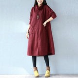 Women Autumn Winter Dress Solid Casual Fashion Turtleneck Cashmere Loose Lady Big Size Female Long Sleeve Plus Size New Dresses