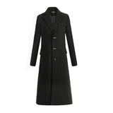 New Autumn and Winter Fine Wool Woolen Cloth Men's Fashion Leisure Business A Long Black Trench Coat Male Casual Trench Coat Men