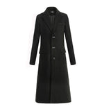 New Autumn and Winter Fine Wool Woolen Cloth Men's Fashion Leisure Business A Long Black Trench Coat Male Casual Trench Coat Men