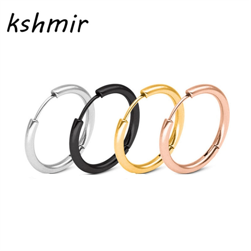 Round stainless steel ear  earrings earrings titanium steel man earrings girl accessories
