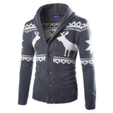 New Fashion Chirstmas Cloth Cashmere Sweater Men Winter Cardigan Single Breasted Casual Slim Mens Sweaters Deer Pattern Knitwear