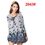 new 2018 winter autumn women casual long sleeve mini dress plus size loose fashion dresses o-neck tunic elegant wool cartoon