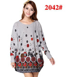 new 2018 winter autumn women casual long sleeve mini dress plus size loose fashion dresses o-neck tunic elegant wool cartoon