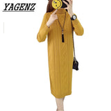 2018 New Women's Sweater Dress Fall/Winter Fashion Casual Turtleneck Loose Pullover Sweater Dress Warm Knitwear Ladies Clothing