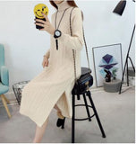 2018 New Women's Sweater Dress Fall/Winter Fashion Casual Turtleneck Loose Pullover Sweater Dress Warm Knitwear Ladies Clothing