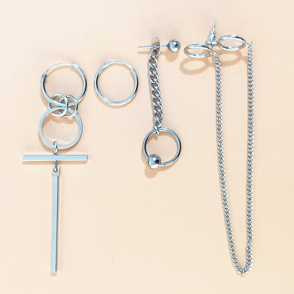 4pcs/set V BTS Earrings DNA Korean Earrings Long Men Bangtan Boys V DNA Stud Earring For Women Men BTS Album Accessories