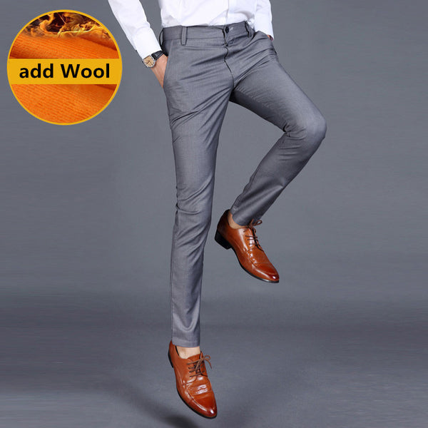 2018 New Men's Fashion Boutique Solid Color Casual Business Suit Pants Korean-style Men's Winter and Summer Trousers Male Slacks