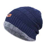 New Men's winter Fall hat fashion knitted black ski hats Thick  warm hat cap Bonnet Skullies Beanie Soft Knitted Beanies Cotton