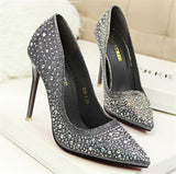 BLGTREE 2018 Fashion New Women Pumps Classic Sequined Shallow Women High Heels Sexy Pointed 10cm Wedding shoes party Women Shoes