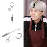 1PC KPOP BTS SUGA Earrings Bangtan Boys Tassel wing long Drop Earring Korean Fashion Jewelry BTS Accessories For Mens And Womens