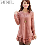 Lace Women Sweater Dress Oversized Long Sleeve Pink Knitted Sweater New Casual Pullovers Ladies Clothing Tops Winter Knitwear