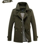 LEFT ROM 2018 New Fashion men are upscale in winter slim Fit Casual trench coat/male pure color Pure cotton long jackets S-5XL