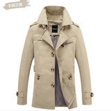 LEFT ROM 2018 New Fashion men are upscale in winter slim Fit Casual trench coat/male pure color Pure cotton long jackets S-5XL