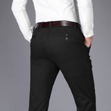 NIGRITY 2018 New autumn winter Men's Fashion Business Casual  long Pants male Elastic Straight formal Trousers plus Size 28-42