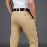 NIGRITY 2018 New autumn winter Men's Fashion Business Casual  long Pants male Elastic Straight formal Trousers plus Size 28-42