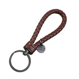 Double One New Braided Leather Keychain Rope Key Chain Ring Handmade DIY Pendant Car Keyrings Accessories for Men Women
