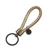 Double One New Braided Leather Keychain Rope Key Chain Ring Handmade DIY Pendant Car Keyrings Accessories for Men Women