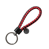 Double One New Braided Leather Keychain Rope Key Chain Ring Handmade DIY Pendant Car Keyrings Accessories for Men Women