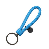 Double One New Braided Leather Keychain Rope Key Chain Ring Handmade DIY Pendant Car Keyrings Accessories for Men Women