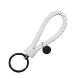 Double One New Braided Leather Keychain Rope Key Chain Ring Handmade DIY Pendant Car Keyrings Accessories for Men Women
