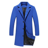 2018 Winter New Fashion Men Solid Color Single Breasted Long Trench Coat / Men Casual Slim Long Woolen Cloth Coat Large Size 5XL