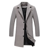 2018 Winter New Fashion Men Solid Color Single Breasted Long Trench Coat / Men Casual Slim Long Woolen Cloth Coat Large Size 5XL