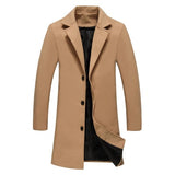 2018 Winter New Fashion Men Solid Color Single Breasted Long Trench Coat / Men Casual Slim Long Woolen Cloth Coat Large Size 5XL
