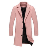 2018 Winter New Fashion Men Solid Color Single Breasted Long Trench Coat / Men Casual Slim Long Woolen Cloth Coat Large Size 5XL