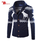 New Fashion Chirstmas Cloth Cashmere Sweater Men Winter Cardigan Single Breasted Casual Slim Mens Sweaters Deer Pattern Knitwear