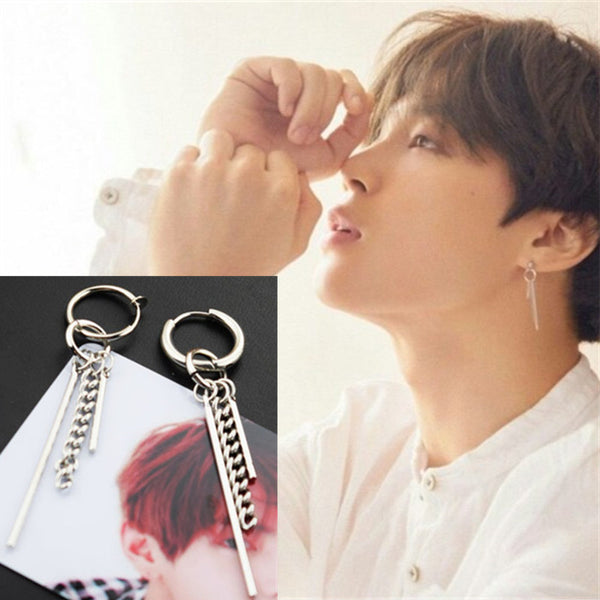 QUMORAIN KPOP BTS Bangtan Boys Album V DNA Stud Earrings Korean Fashion Jewelry Accessories For Mens And Womens Earring