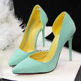 Faux Suede Women Pumps High Heels Women Shoes Fashion Lady Shoes Pointed Toe Thin Heels Ladies Shoes 2018 New Party Shoes Woman