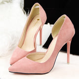 Faux Suede Women Pumps High Heels Women Shoes Fashion Lady Shoes Pointed Toe Thin Heels Ladies Shoes 2018 New Party Shoes Woman