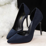 Faux Suede Women Pumps High Heels Women Shoes Fashion Lady Shoes Pointed Toe Thin Heels Ladies Shoes 2018 New Party Shoes Woman