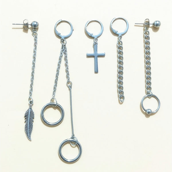 5 pcs/set KPOP Bangtan Boys Album BTS JIMIN Stud Earrings Korean Fashion Jewelry Accessories For Mens And Womens Earring