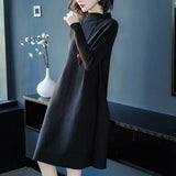 Women Dress Winter Loose Style Cashmere Knitted Dresses 2018 New Fashion Autumn Warm Long Pullover Dress Woman Thick Knitwear