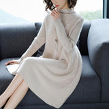 Women Dress Winter Loose Style Cashmere Knitted Dresses 2018 New Fashion Autumn Warm Long Pullover Dress Woman Thick Knitwear