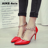 Aike Asia  New Women Pumps Summer Fashion Sexy Rivets Pointed Toe Wedding Party High Heeled Shoes Woman Sandals Zapatos Mujer