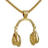 QCOOLJLY New Headset long Necklace pendant Popular Music Headphones golden &black&silver jewelry for men and women Accessories
