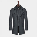 New Winter Wool Coat Slim Fit Jackets Fashion Outerwear Warm Man Casual Jacket Overcoat Pea Coat Plus Size M-XXXL