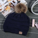 New 2018 Women's Fashion Knitted Parent-child Cap Autumn Winter Men Warm Hat Skullies Brand Heavy Hair Ball Twist Beanies