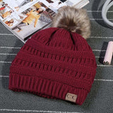New 2018 Women's Fashion Knitted Parent-child Cap Autumn Winter Men Warm Hat Skullies Brand Heavy Hair Ball Twist Beanies