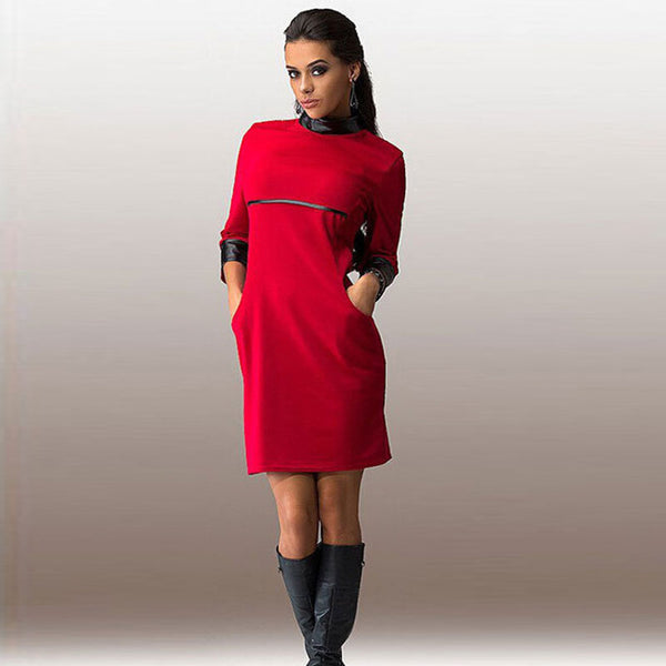 l Fashion Autumn Winter Women Dress New Casual Clothing Work Wear Office Party Dresses Long Sleeve Plus Size Vestidos