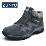 ZUNYU New Men Boots Winter With Plush Warm Snow Boots Casual Men Winter Boots Work Shoes Men Footwear Fashion Ankle Boots 39-46