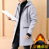 MYAZHOU 2018 New Dress Casual Autumn and Winter Models 2 Color Fashion Men's Long Men's Jacket Cotton Coat Jacket S-3XL