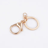 Pure gold key chain golden keychains keyrings women handbag charms pendant metal key finder luxury man car key rings accessory