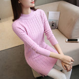 New  Fashion 2018 Women Autumn Winter  Long Sweater Pullovers Dress  Casual Warm Female Knitted Sweaters Pullover  Lady